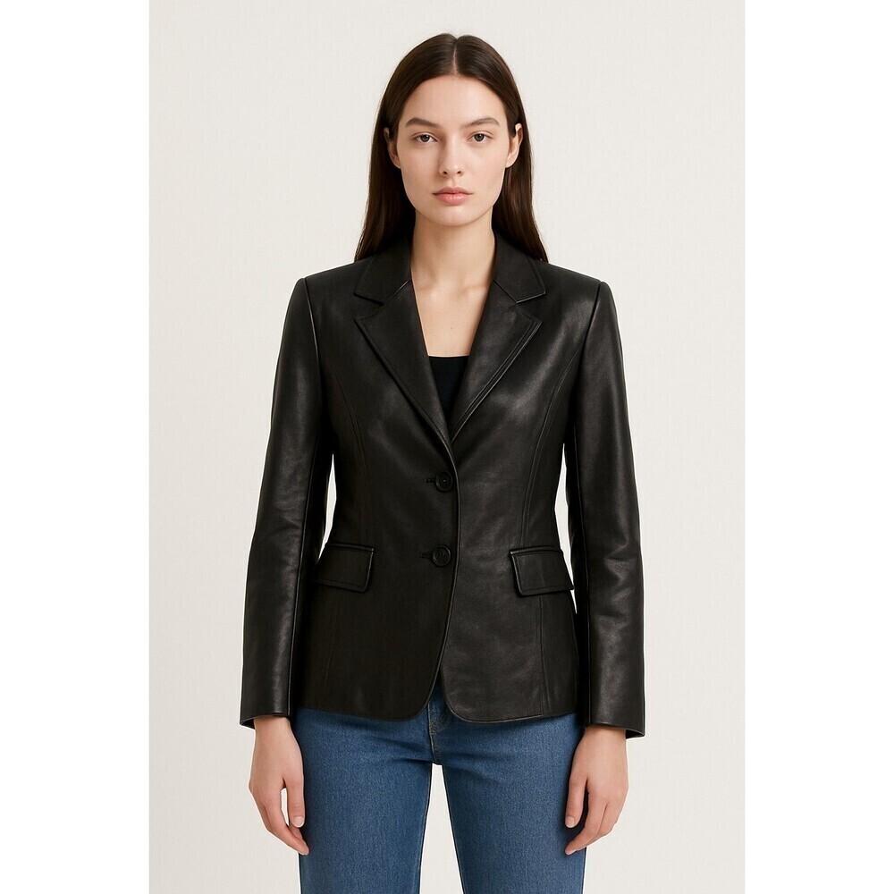 Y2K Jewels by Julie Knapp Womens Leather Jacket Black Size M Short Gilmore Girls